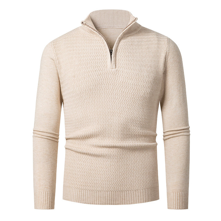 Men's knit sweater with high collar and textured design Lisslune