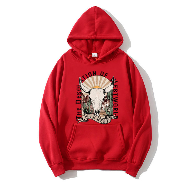 Ladies hoodie with nostalgic Wild West design Lisslune
