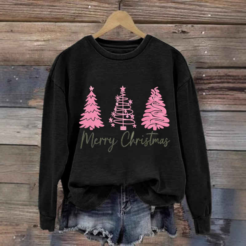 Women comfortable Christmas sweatshirt with festive print Lisslune