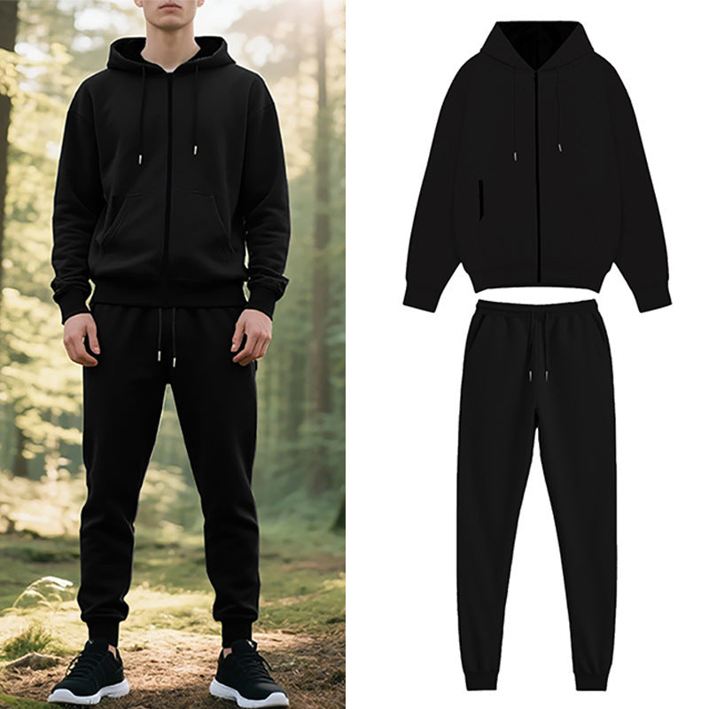 Men's comfortable hooded leisure suit with practical pockets Lisslune