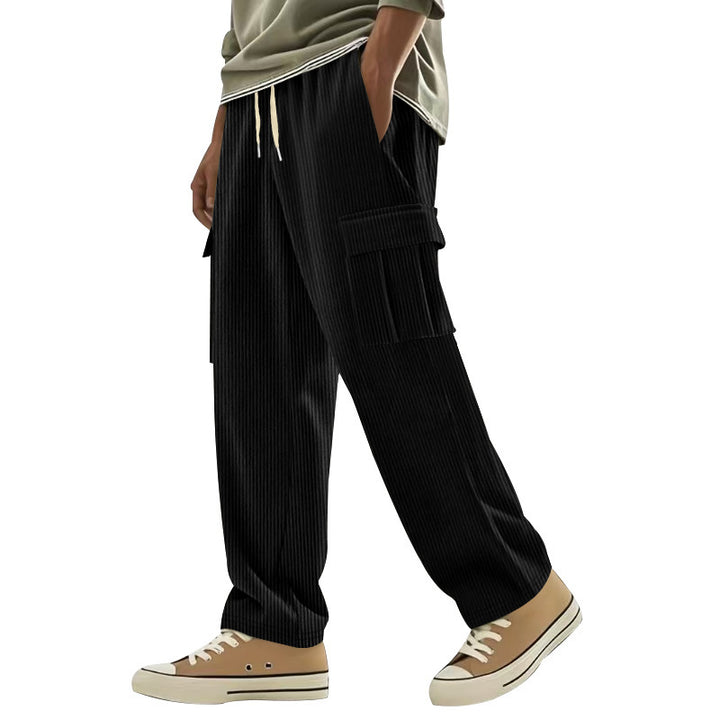 Men's Comfortable Cargo Pants with Elastic Waistband and Practical Side Pockets Lisslune