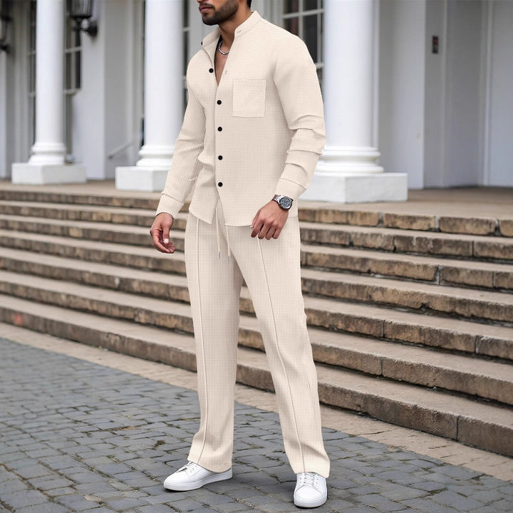 Men's elegant checkered trousers with matching shirt Lisslune
