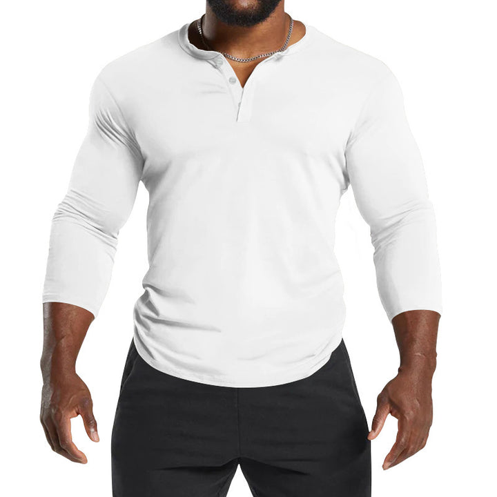 Men's Long Sleeve Henley Shirt with breathable material and modern fit Lisslune