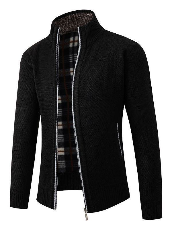 Men's fashionable cardigan with innovative texture and warm lining Lisslune