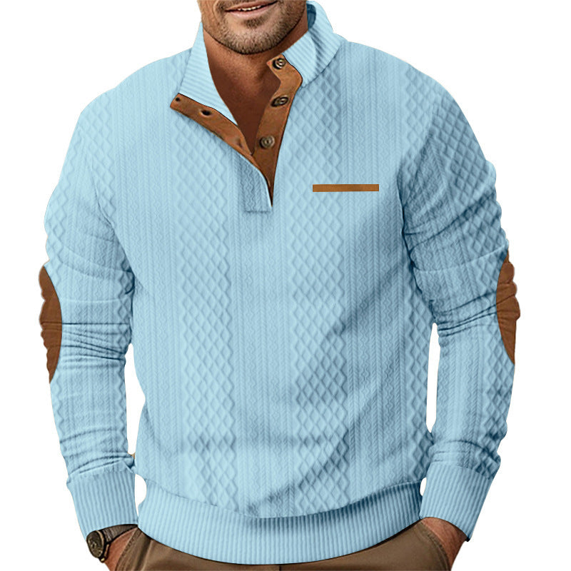 Men's knit sweater with textured design and contrast details Lisslune