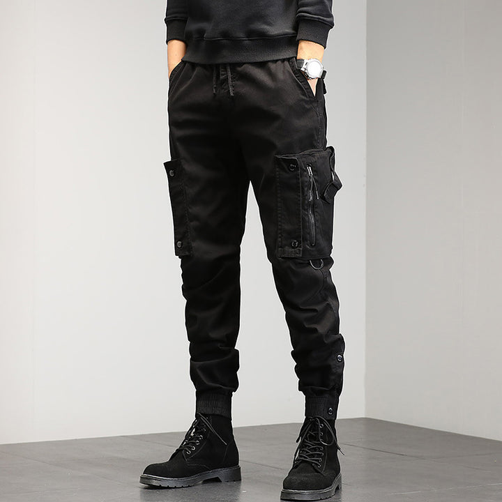 Men's cargo pants with stylish zip pockets and elastic waistband Lisslune