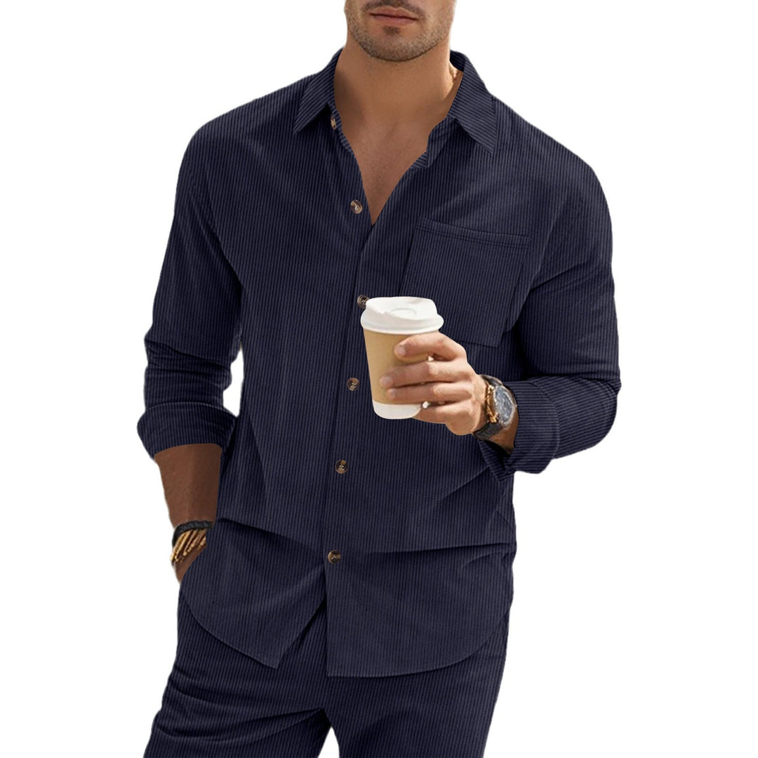 Men's shirt with fine striped pattern and practical chest pocket Lisslune