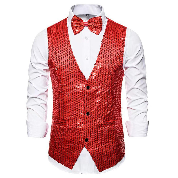 Men's elegant suit with sparkling sequins and ideal slim fit Lisslune