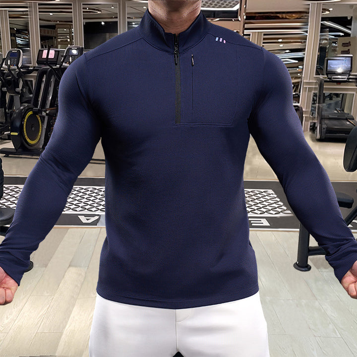 Men's Sporty Functional Top with High Collar Lisslune