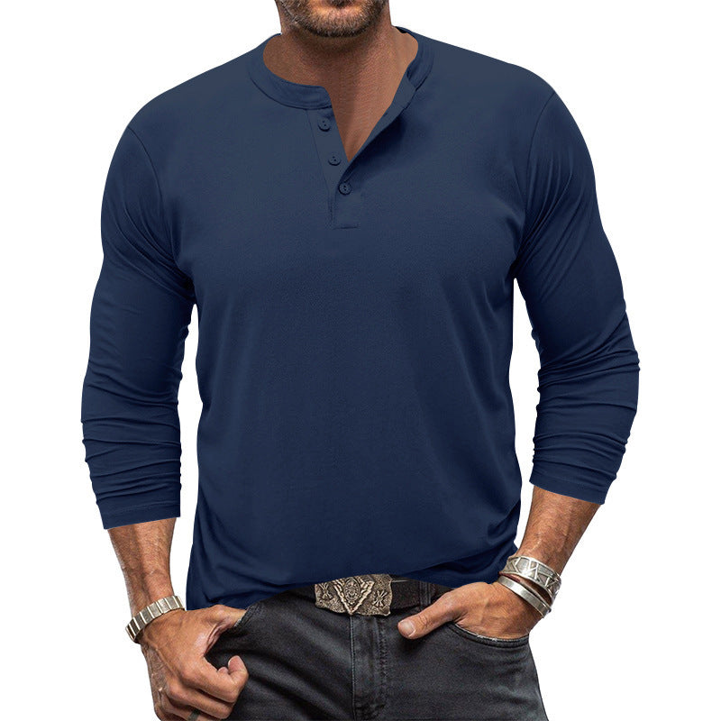 Men's Long Sleeve Henley Shirt with breathable material and modern fit Lisslune