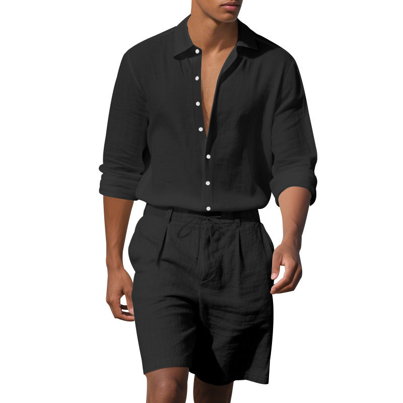 Men's elegant short-sleeve shirt with fine texture and modern cut Lisslune
