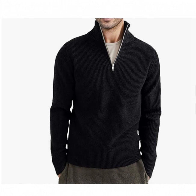 Men's knit sweater with high collar Lisslune