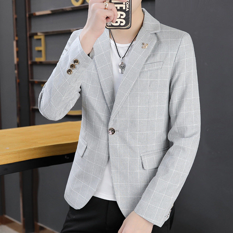 Men's stylish blazer with checked pattern Lisslune