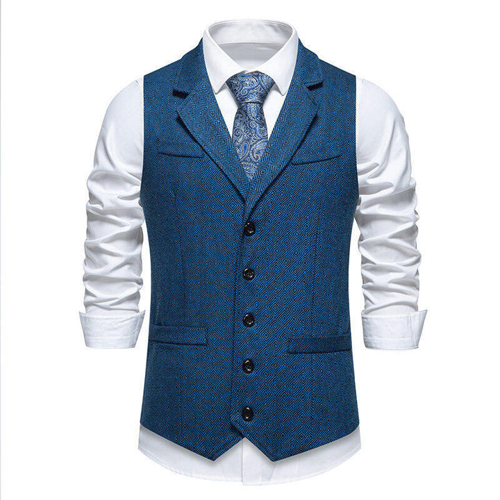 Men's suit vest in elegant herringbone pattern with practical pockets Lisslune