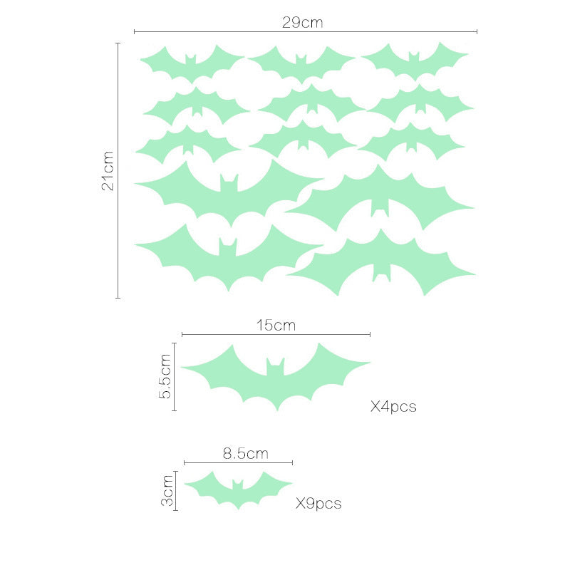 Rynx | Veranda Halloween Ideas Halloween carved glowing stickers blood-absorbing bat witch pumpkin ghost peeking eyes holiday decorative fluorescent stickers
