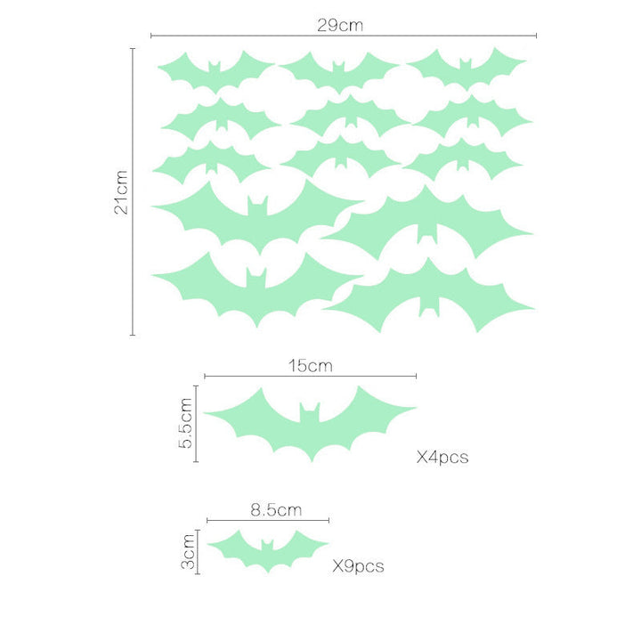 Rynx | Veranda Halloween Ideas Halloween carved glowing stickers blood-absorbing bat witch pumpkin ghost peeking eyes holiday decorative fluorescent stickers