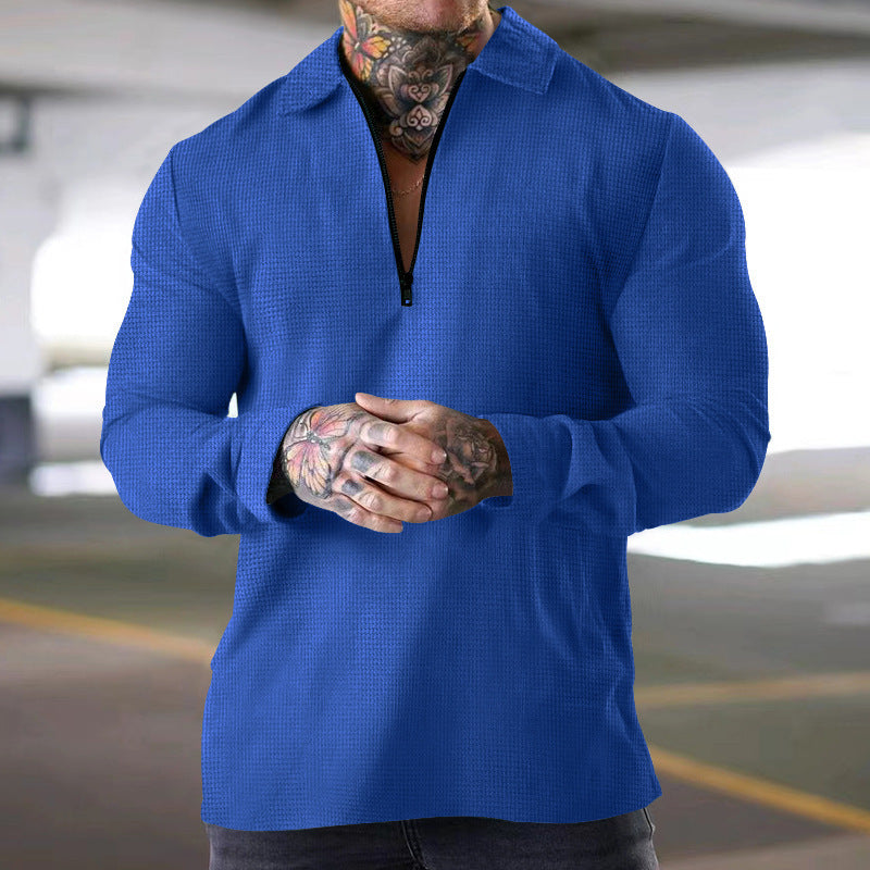 Men's polo shirt with high-quality zipper and casual fit Lisslune
