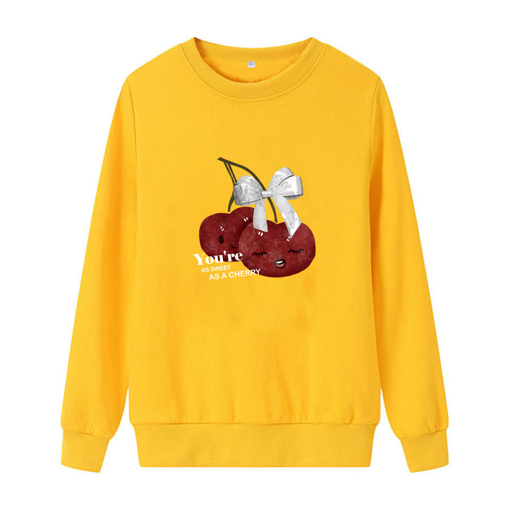 Women's cozy sweatshirt with fruity cherry motif Lisslune