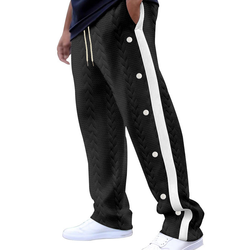 Men's sporty leisure trousers in modern design with side button placket Lisslune