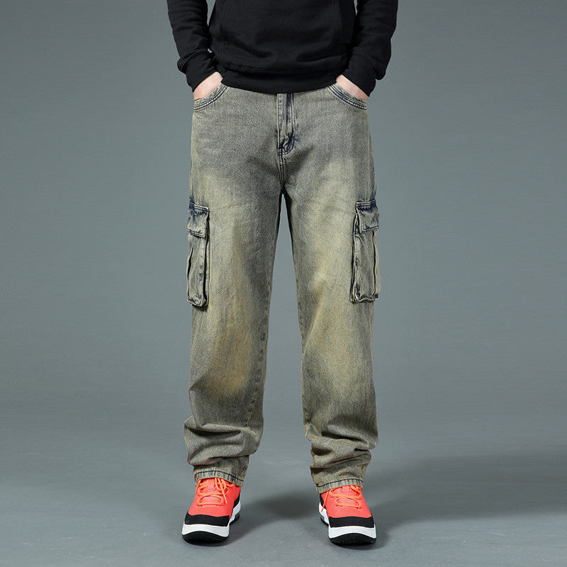Men's cargo jeans with practical side and back pockets Lisslune