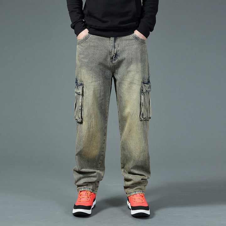 Men's cargo jeans with practical side and back pockets Lisslune