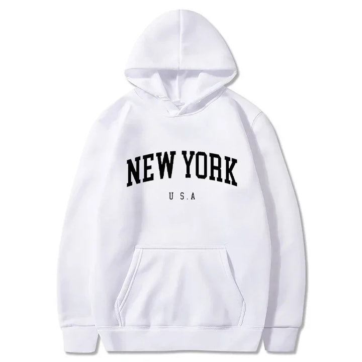 Women's hoodie with fashionable New York print and comfortable fit Lisslune