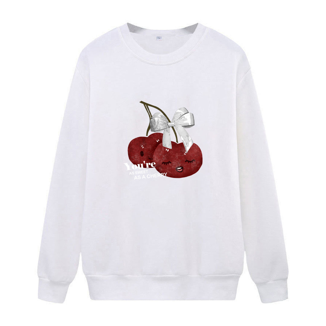 Women's cozy sweatshirt with fruity cherry motif Lisslune