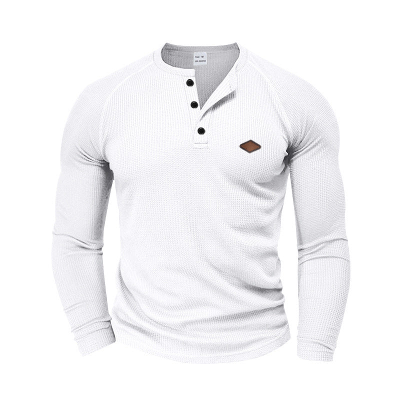 Men's Long Sleeve Shirt with Textured Fabric and Fashionable Button Details Lisslune