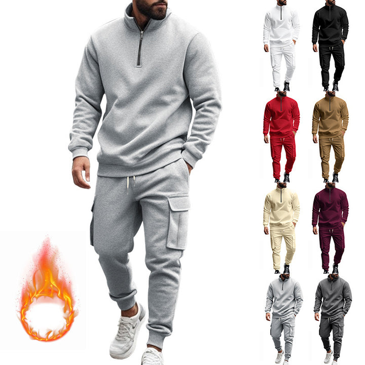 Men's sporty tracksuit with higher collar and practical pockets Lisslune