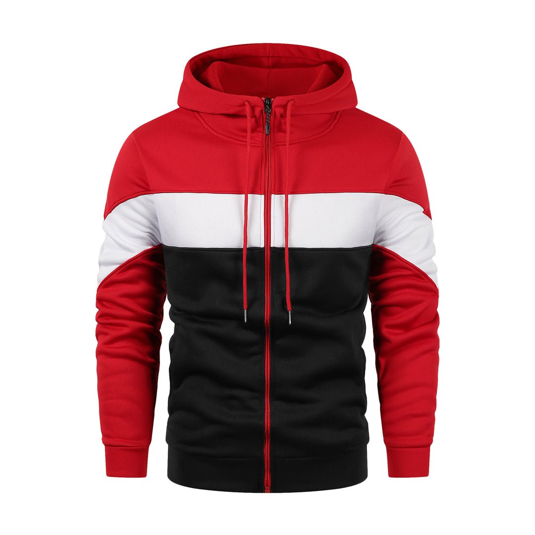 Men's Sporty Hoodie with Modern Color Design and Practical Pockets Lisslune