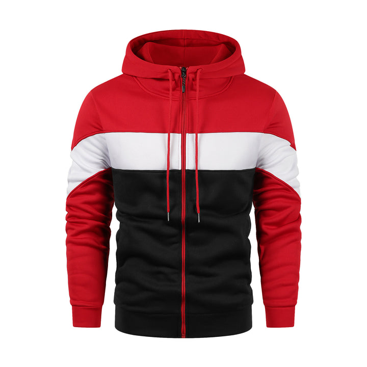 Men's Sporty Hoodie with Modern Color Design and Practical Pockets Lisslune