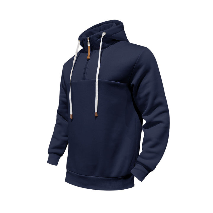 Men's sporty hoodie with half zipper and drawstring Lisslune