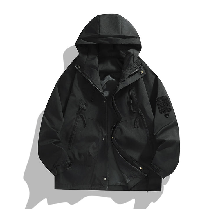 Men's lightweight outdoor jacket with modern pockets and adjustable hood collar Lisslune