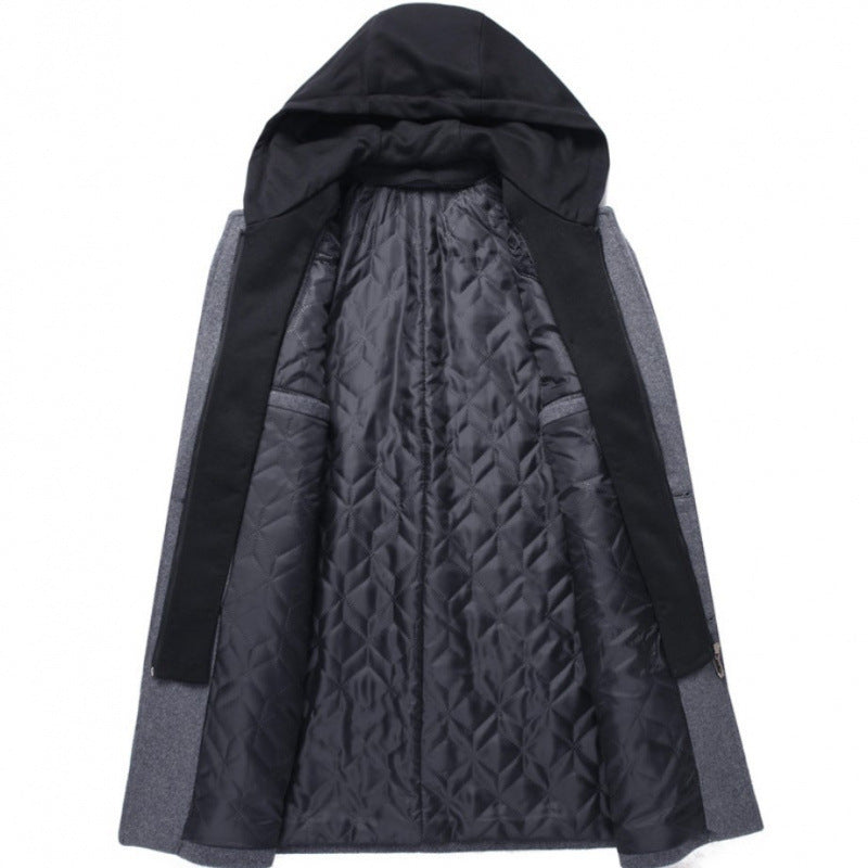 Men's fashionable coat jacket with removable hood and quilted lining Lisslune