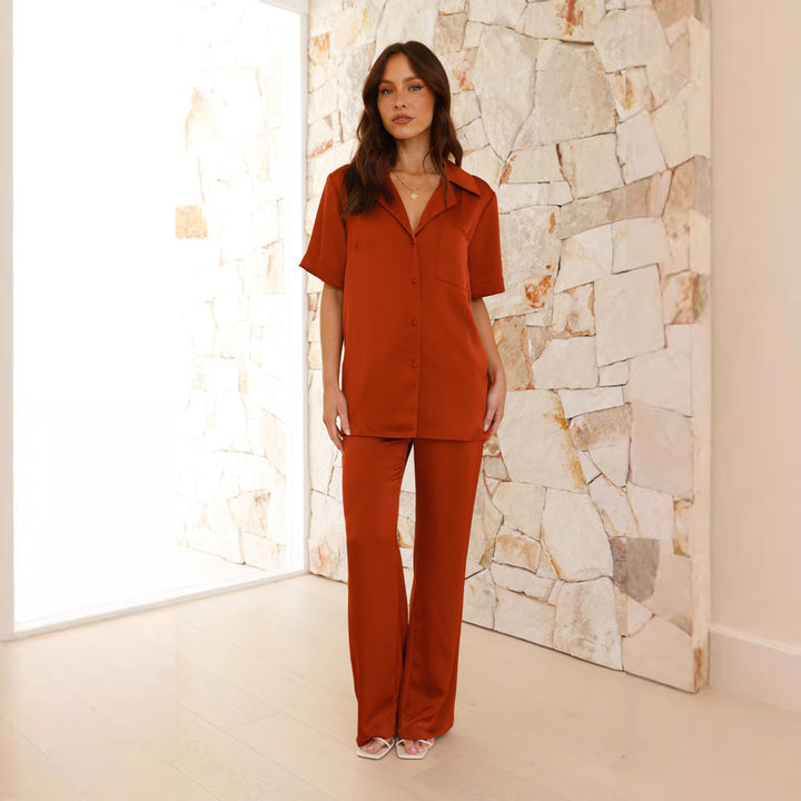 Women's Satin Pajama Set Lisslune