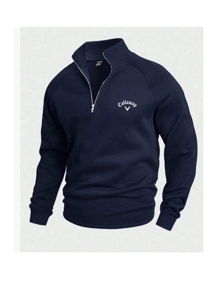 Men's Fleece Pullover with Half Zip and Breathable Properties Lisslune