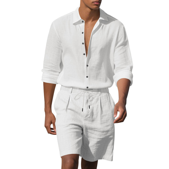 Men's elegant short-sleeve shirt with fine texture and modern cut Lisslune