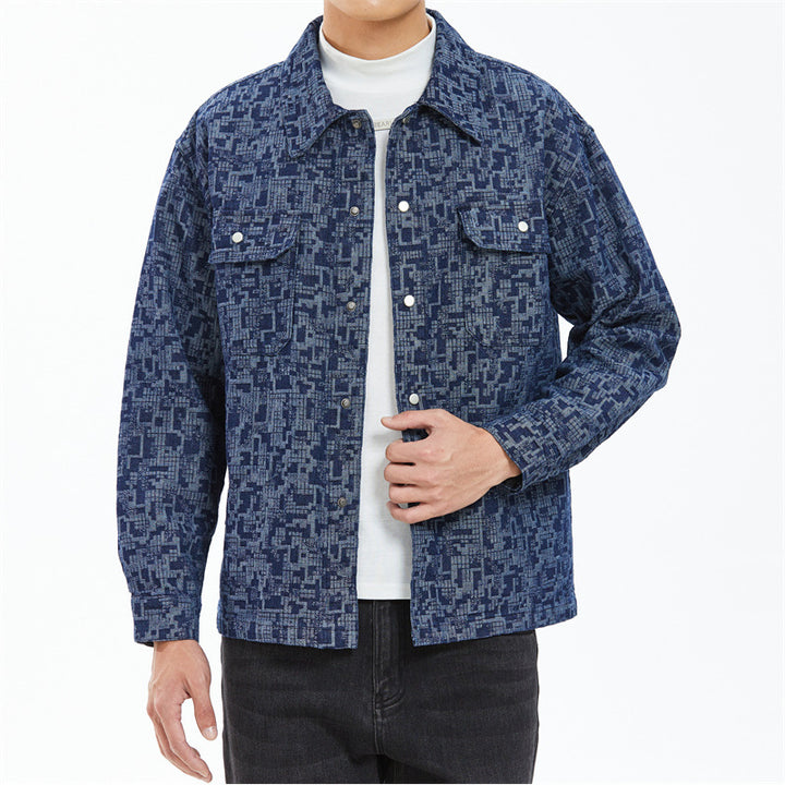 Men's Casual Overshirt Jacket with Modern Pattern Lisslune