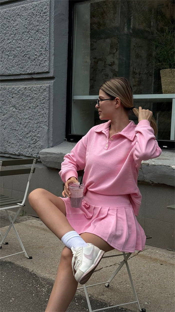Ladies Sporty Polo and Skirt Set Lisslune