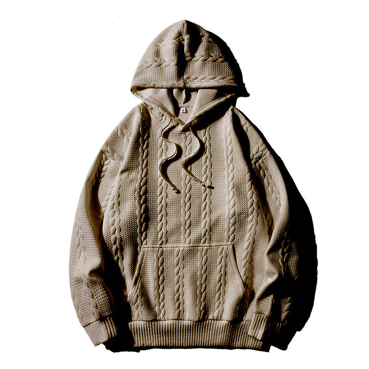 Men's Hoodie with Textured Pattern Lisslune