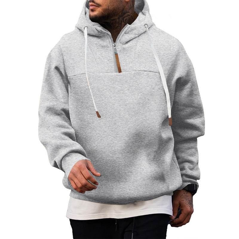 Men's stylish hoodie with innovative zipper and practical drawstrings Lisslune