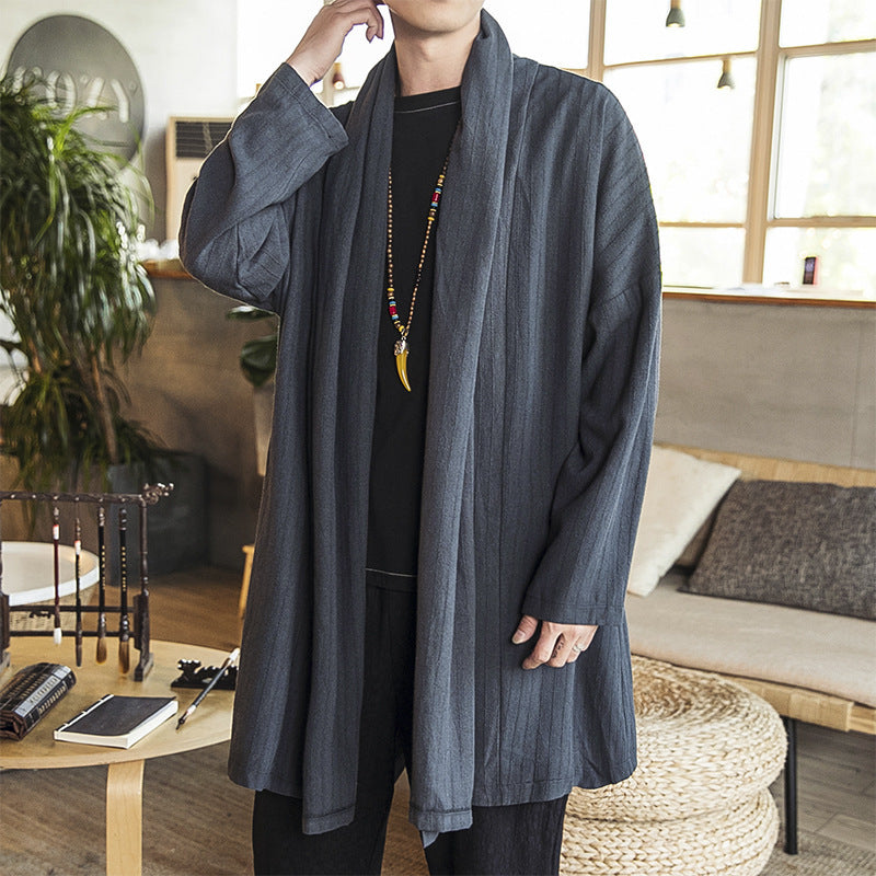 Men's casual kimono jacket with elegant cut and soft fabric Lisslune