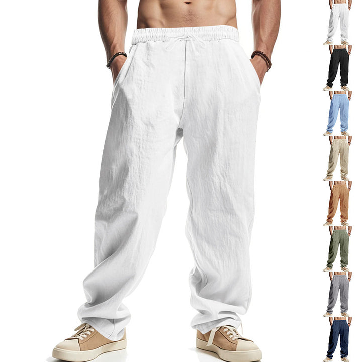 Men's casual leisure pants with elastic waistband and side pockets Lisslune