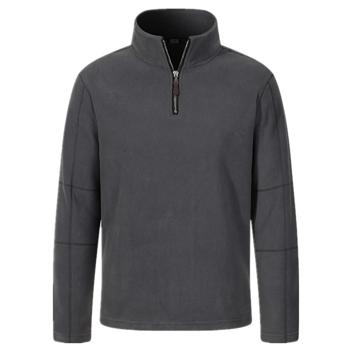 Men's fleece pullover with half zipper and high collar Lisslune
