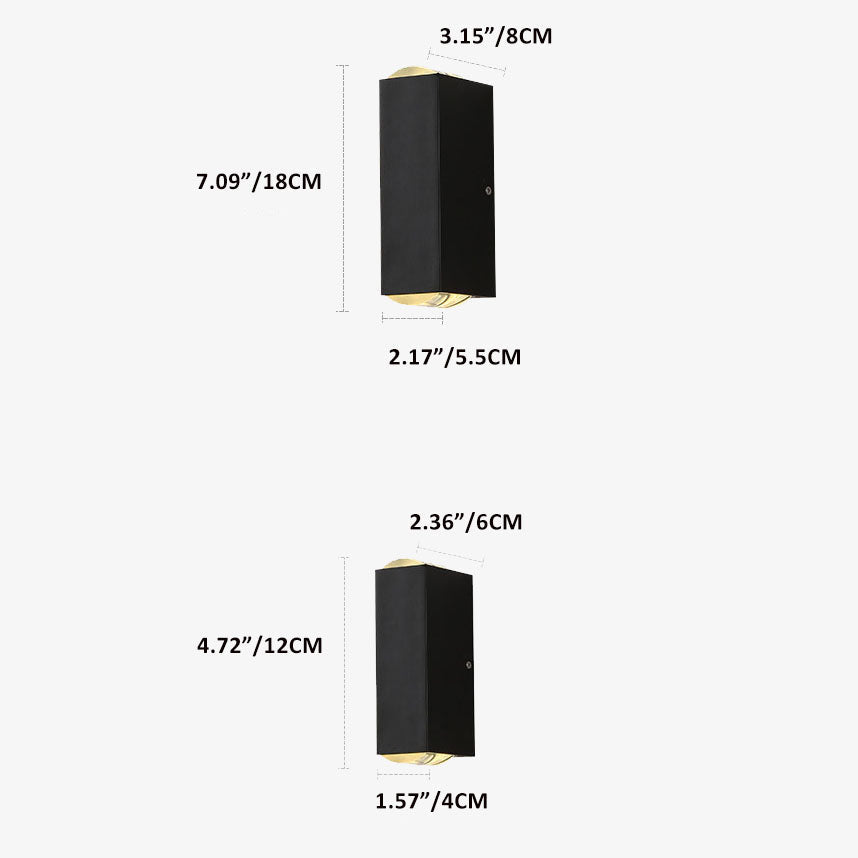 Lisslune | Modern waterproof rectangular LED wall light for outdoor use