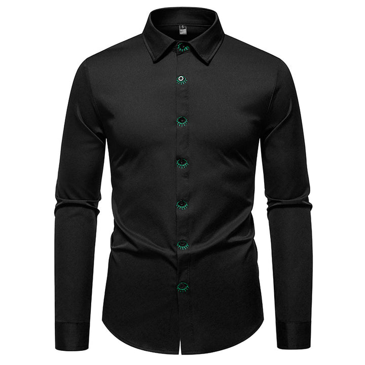 Men's Elegant Long Sleeve Shirt with Creative Details Lisslune