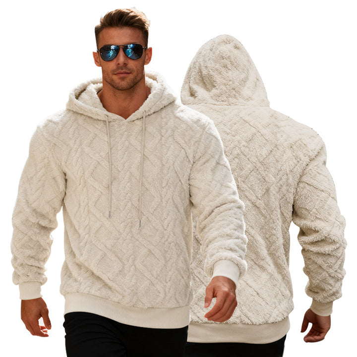 Men's cozy hoodie with textured fleece Lisslune