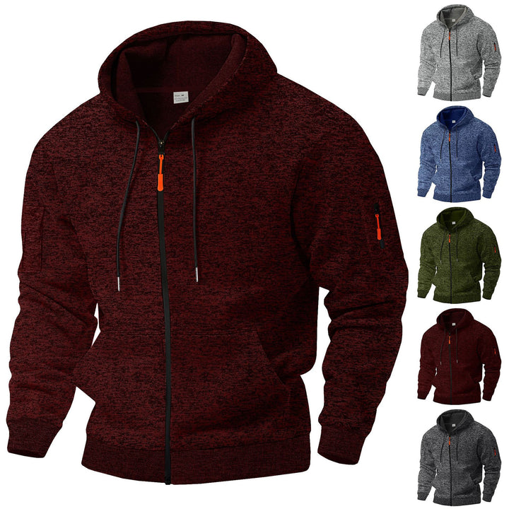 Men's sporty hooded jacket with innovative material blend and practical zip pockets Lisslune