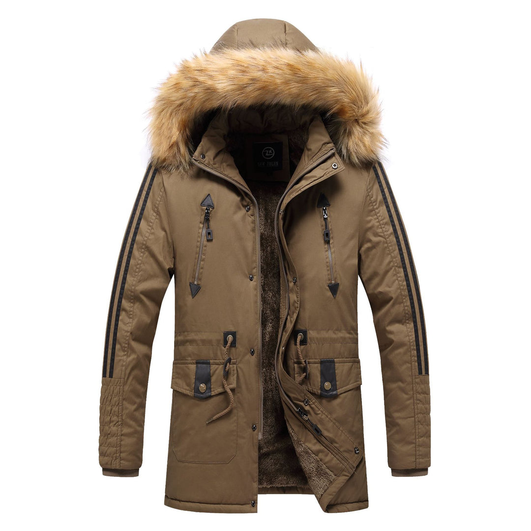 Men's winter parka with detachable synthetic fur collar Lisslune