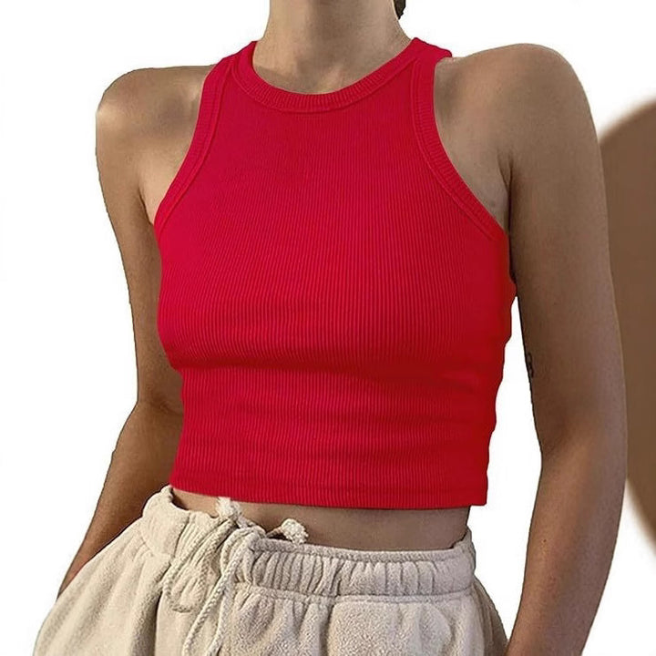Women's sporty crop top with elastic rib design Lisslune